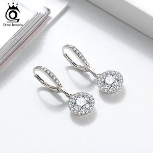 Zircon Silver 925 Long Drop Earrings for Women Wedding Gift