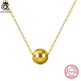 925 Silver Charm Pendant Necklace for Women Geometric Ball Necklace APN15