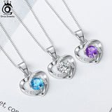 925 Silver Infinity Love Pendant Necklace with AAAA Cubic Zirconia