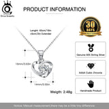 925 Silver Infinity Love Pendant Necklace with AAAA Cubic Zirconia