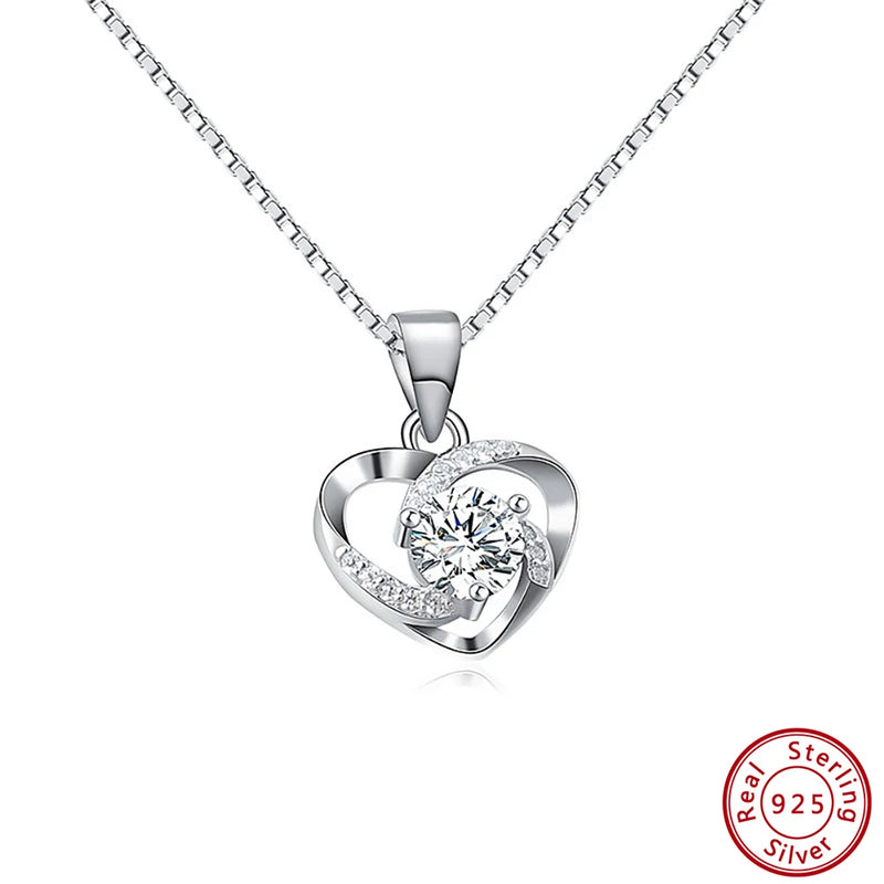 925 Silver Infinity Love Pendant Necklace with AAAA Cubic Zirconia