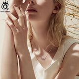 925 Silver Gemstone Double Hearts Pendant Necklace for Women