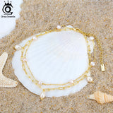 925 Silver Pearl Anklets for Women Girls Summer Beach Foot Chain Ankle Straps