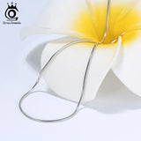 Silver 925 1mm Round Snake Chain Necklace 55cm 60cm Necklace Jewelry Gift