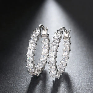 Round-Shape 0.1ct CZ Hoop Earrings for Women