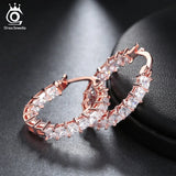 Round-Shape 0.1ct CZ Hoop Earrings for Women