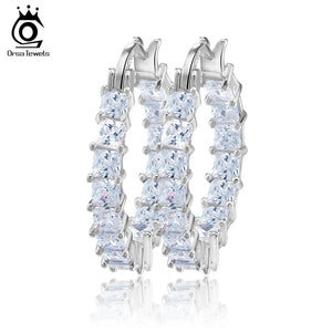 Round-Shape 0.1ct CZ Hoop Earrings for Women