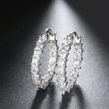 Round-Shape 0.1ct CZ Hoop Earrings for Women