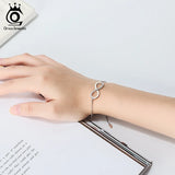 Lady Charms Infinity Bracelet with Cubic Zircon Crystal Stone Bangle