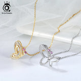 Flying Butterfly Pendant Necklace 2 Ways Wear Birthday Gift for Her