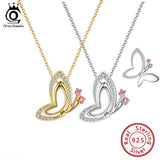 Flying Butterfly Pendant Necklace 2 Ways Wear Birthday Gift for Her