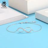 925 Infinity Bracelet Zircon Sterling Silver Charming Bracelet