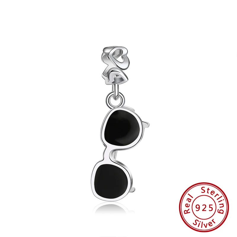 925 Silver Sunglasses Charm Pendant for Bracelets CB46