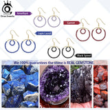 Spine Faceted Gemstone 925 Sterling Silver Hoop Earrings for Women