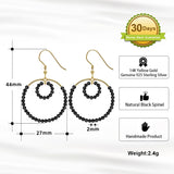 Spine Faceted Gemstone 925 Sterling Silver Hoop Earrings for Women