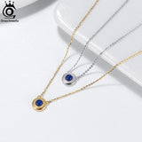 Natural Lapis Lazuli Sterling Silver Pendant Necklace Women's Gemstone Jewelry