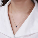 Natural Lapis Lazuli Sterling Silver Pendant Necklace Women's Gemstone Jewelry