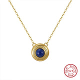 Natural Lapis Lazuli Sterling Silver Pendant Necklace Women's Gemstone Jewelry