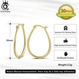925 Silver Geometric Hoop Earrings for Women Girls APE53
