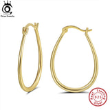 925 Silver Geometric Hoop Earrings for Women Girls APE53