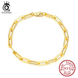925 Sterling Silver Paperclip Link Chain Bracelet 7-9 Inches SB109