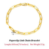 925 Sterling Silver Paperclip Link Chain Bracelet 7-9 Inches SB109