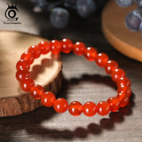 Natural Red Agate Garnet Amethyst TPU Bracelet Birthstone Beads Bracelet