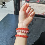 Natural Red Agate Garnet Amethyst TPU Bracelet Birthstone Beads Bracelet