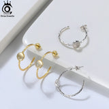 925 Silver Hoop Earrings with 6mm Moonstone GME10