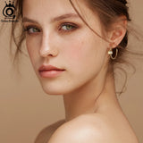 925 Silver Hoop Earrings with 6mm Moonstone GME10