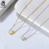 925 Silver Opal Neacklace with Bird Pendant for Women