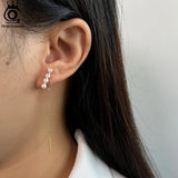 925 Silver Baroque Pearl Drop Earrings for Women GPE47