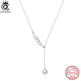 925 Silver Baroque Pearl Necklace with Silver Bead
