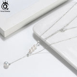 Baroque Pearl Necklace w/ Sterling Silver Pendant