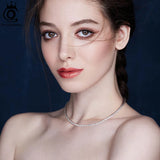 925 Sterling Silver CZ Tennis Chain Necklace Choker Hiphop Jewelry