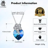 Crystal Heart Necklace 925 Silver Pendant Jewelry SN294