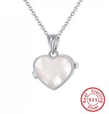 Rose 925 Silver Heart Shape Pearl Necklace for Women