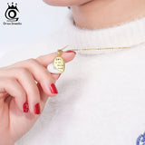 LOVE U Heart Shape Chain Necklace 925 Sterling Silver Women's Day Gift
