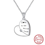 LOVE U Heart Shape Chain Necklace 925 Sterling Silver Women's Day Gift