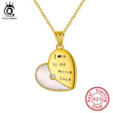 Heart Shape 925 Silver Women Necklace Mother's Gift SN289