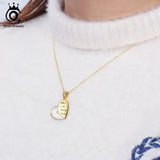 Heart Shape 925 Silver Women Necklace Mother's Gift SN289