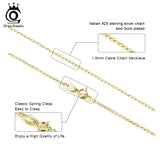 925 Sterling Silver 1.0mm Cable Chain Necklace for Pendant SC06