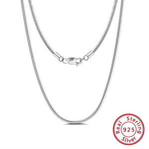 Italian 1.0mm Round Snake Chain 925 Sterling Silver Necklace