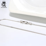 Italian 1.0mm Round Snake Chain 925 Sterling Silver Necklace
