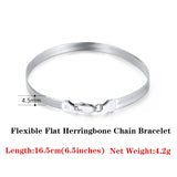 4.5mm Flexible Herringbone Chain Bracelet 18K over 925 Silver