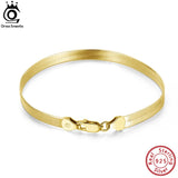 4.5mm Flexible Herringbone Chain Bracelet 18K over 925 Silver