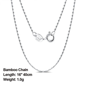 Italian 925 Silver Bamboo Chain Necklace