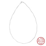 Italian 925 Silver 1.0mm Wave Choker Chain Necklace for Women