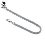 Italian 925 Silver 3.0mm Mesh Link Chain Bracelet Top SB65