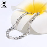 Italian 925 Sterling Silver Men Bracelet Diamond-Cut Chain Bracelet